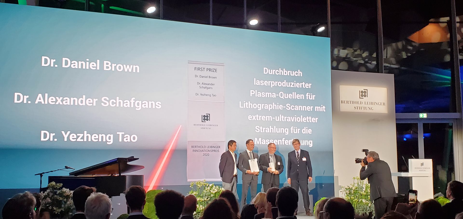 Three ASML employees receive prestigious Leibinger award.