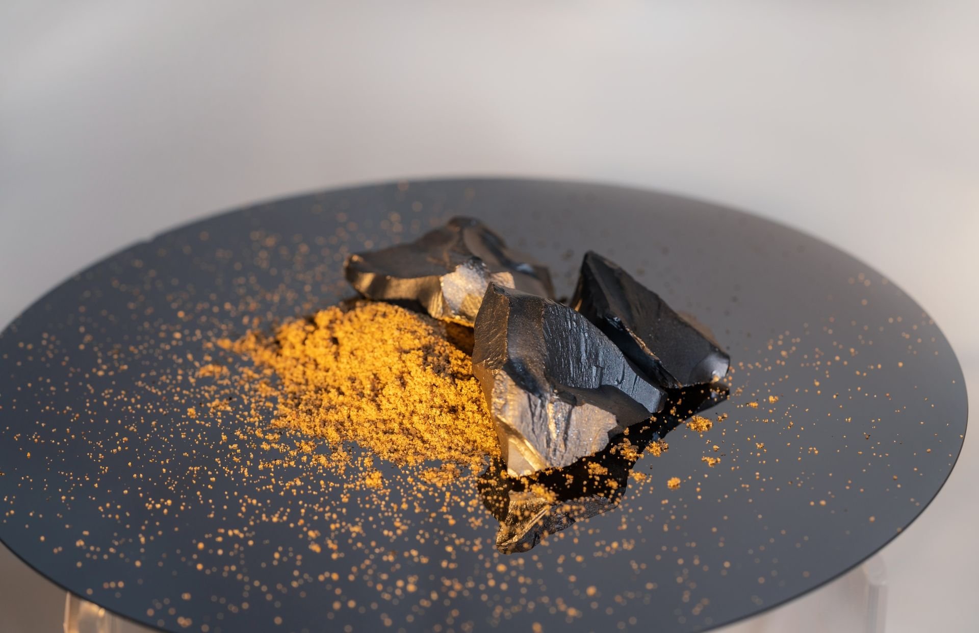 wafer with sand and silicon crystals