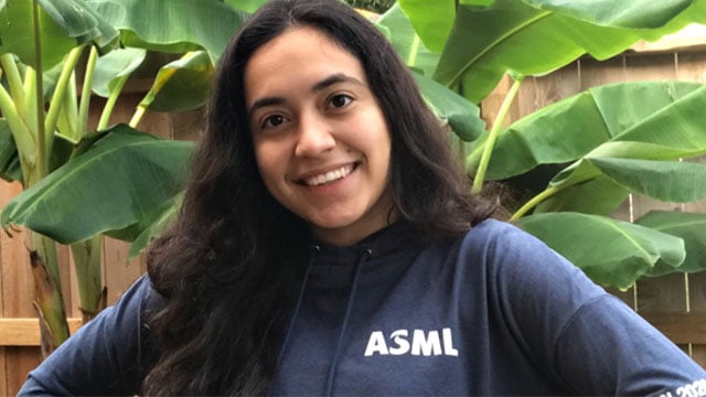 Kimberly Hernandez, applied physics student at Wellesley College, worked remotely as an ASML intern in Texas.