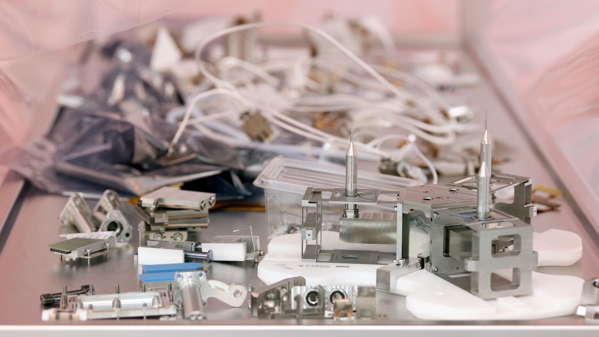 Parts for re-use sit on a cart. Parts for re-use sit on a cart.