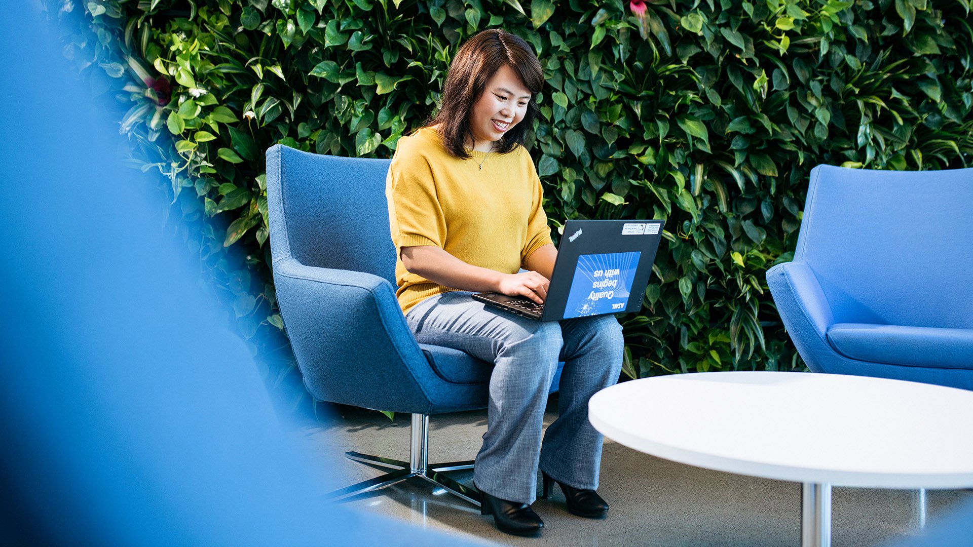Senior software quality assurance manager Mingjing Zhao at work at ASML in Silicon Valley.