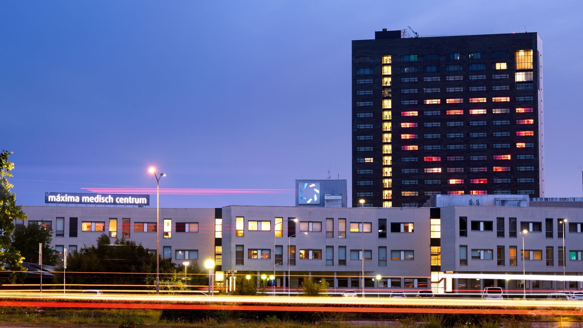 heart made of lights on ASML building