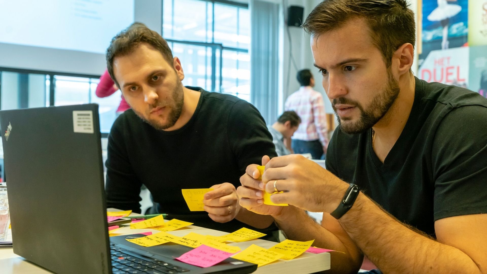 Software developers work at one of ASML's Agile planning events in Eindhoven, the Netherlands. Software developers work at one of ASML's Agile planning events in Eindhoven, the Netherlands.