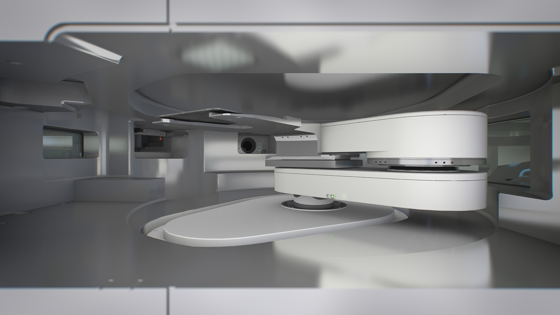 A view of the reticle handler inside ASML’s NXE:3400 extreme ultraviolet lithography machine.